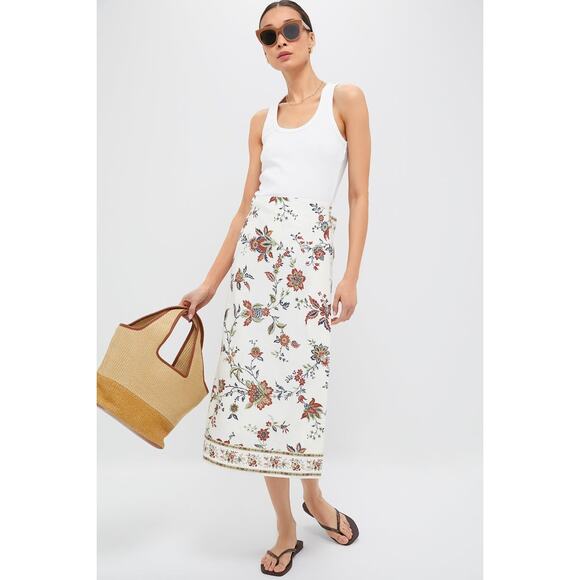 TUCKERNUCK Terracotta Chintz Cotton Linen Margot Wrap Skirt Size M NWT - Picture 6 of 8